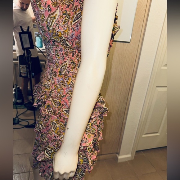 Patrons of Peace Women's Floral Ruffle Mini Dress Pink multi  Size L - Picture 10 of 14